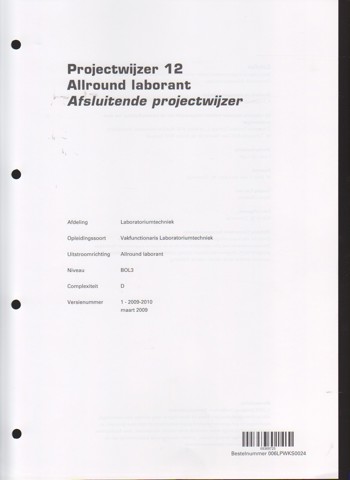9990070915803 - Projectmap (08/09) 12 bol3 allround laborant