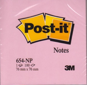 3134375221405 - Memoblok 3M Post-it 654-NRO 76x76mm neon roze