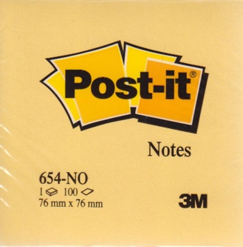 3134375328517 - Memoblok 3M Post-it 654-NOR 76x76mm neon oranje
