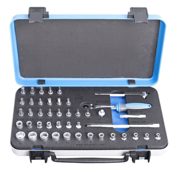 3838909151502 - Set (44) dopsleutels 6-kant 1/4".bits & toebeh.
