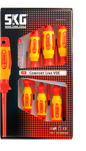 4001002656048 - Set (7) schroevendraaiers 1000V plat/PH/tester