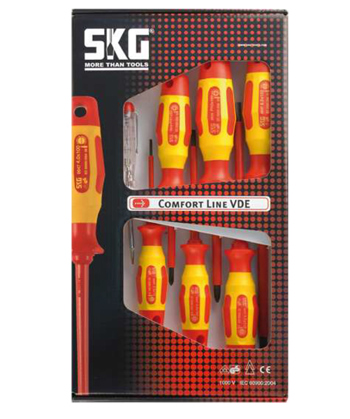 4001002656055 - Set (7) schroevendraaiers 1000V plat/PZ/tester