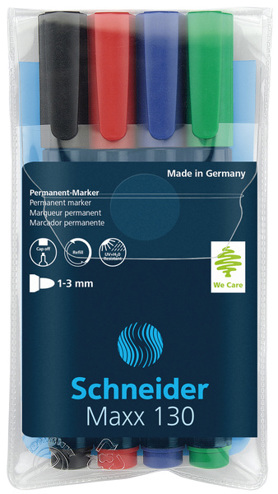4004675021533 - Marker Schneider Maxx 130 permanent ronde punt etui á 4 stuks