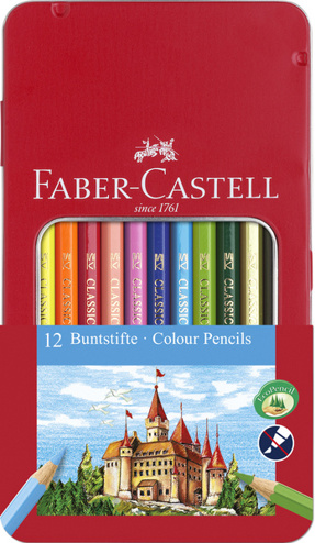 4005401158011 - Faber-Castell 12 kleurpotloden zeskantig metalen etui