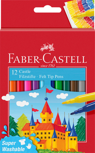 4005405542014 - Viltstift Faber-Castell 12 stuks karton etui assorti