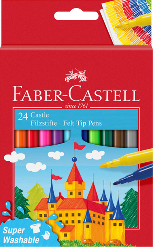 4005405542021 - Viltstift Faber-Castell 24 stuks karton etui assorti