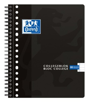4006144039629 - Collegeblok Oxford A5 lijn zwart