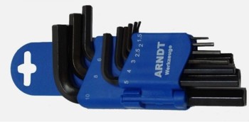 4027318582208 - Set (9) inbussleutels kort 1.5-10 mm op clip