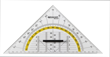4027521512214 - Geodriehoek Westcott 22cm met greep op kaart