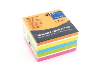 4044355784334 - Info sticky notes 75 x 75 mm assorti (450 vel)