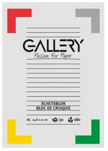 5411401013172 - Gallery schetsblok, ft 14,8 x 21 cm (A5), 180 g/m2, 50 vel