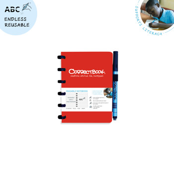 7110764800419 - Correctbook A6 Red Lined
