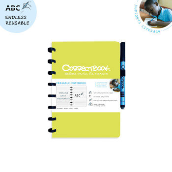7110766699943 - Correctbook A5 Lime Green Lined