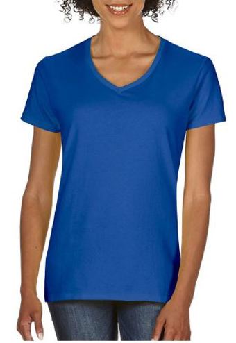 7434044092029 - Dames Gildan T-shirt V-hals katoen Royal blue maat M