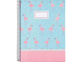 8712127040983 - Flamingo's spiraalblok hardcover A5 ruit 5mm
