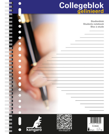 8712127049344 - Kangaro A4 collegeblok lijn