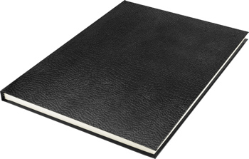 8712127067409 - Schetsboek Kangaro A4 creme 120 grams blanco papier, 140 blz hard cover imprint slang, zwart