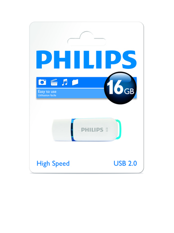 8712581628611 - Usb-stick Philips 2.0 16gb Snow edition blue