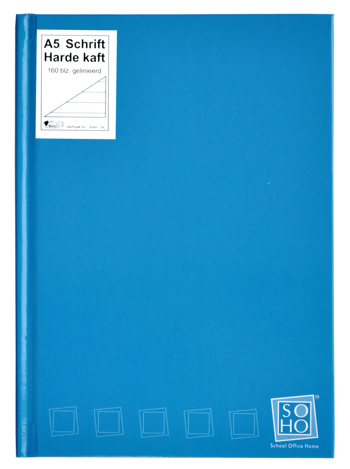 8713261853767 - Soho harde kaft schrift A5 lijn blauw