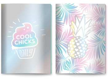 8717399907286 - Pretty Paradise schrift A5 gekleurd papier ananas 3 stuks assorti in krimp