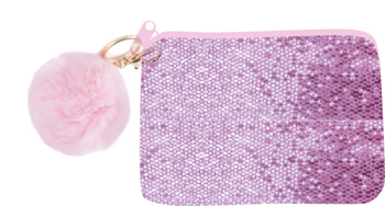 8717399907590 - Pretty Paradise portemonnee iriserende pailletten met pompom
