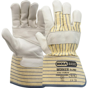 8718249001604 - Handschoen rundnerfleder gu wit worker m 10