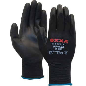 8718249004537 - Montagehandschoen mt.8 pu-flex nylon zwart