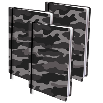 8718776021243 - Rekbare boekenkaft grey camo (3 stuks)