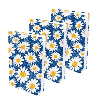 8718776140395 - Rekbare boekenkaft daisies (3 stuks)