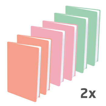 8718776141521 - Rekbare boekenkaft - pastel - 12 stuks