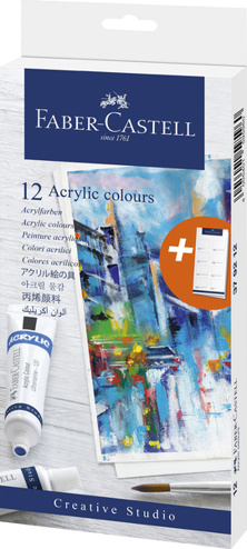 8901180792124 - Acrylverf Faber-Castell 12 stuks assorti kleuren