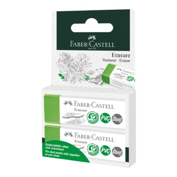 9555684693228 - Gum Faber-Castell groen PVC vrij en stofvrij 2stuks op blister