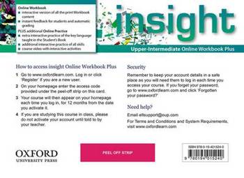 9780194015240 - Insight upper-intermediate online workbook + access code
