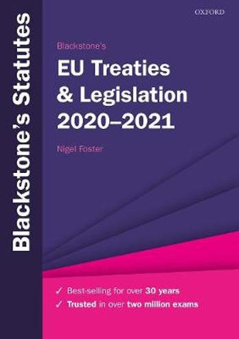 9780198861010 - Blackstone's EU Treaties & Legislation 2020-2021