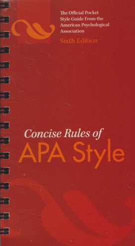 9781433805608 - Concise rules of apa style (spiral bound)