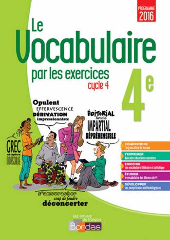 9782047334232 - Le Vocabulaire par les exercices 4e Cahier d'exercices (Ed. 2017)