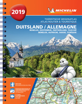 9782067237049 - Michelin atlas 22462 Duitsland Benelux Oostenrijk Zwitserland Tsjechië 2019