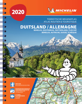 9782067244542 - Michelin atlas 22462 Duitsland Benelux Oostenrijk Zwitserland Tsjechie 2020