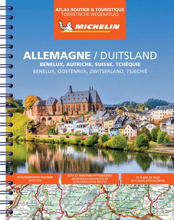 9782067255067 - Michelin atlas 22462 Duitsland Benelux Oostenrijk Zwitserland Tsjechie 2022