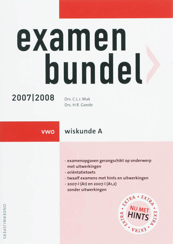 9789006074406 - Onderwijspers wiskunde a 2007-2008 vwo examenbundel