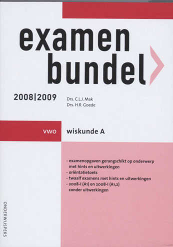 9789006074901 - Onderwijspers 2008-2009 vwo examenbundel wiskunde a