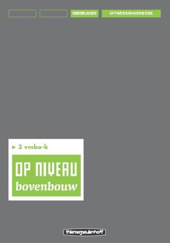 9789006109702 - Op niveau bovenbouw 3 vmbo-k uitwerkingenboek