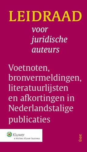 9789013115284 - Leidraad voor juridische auteurs