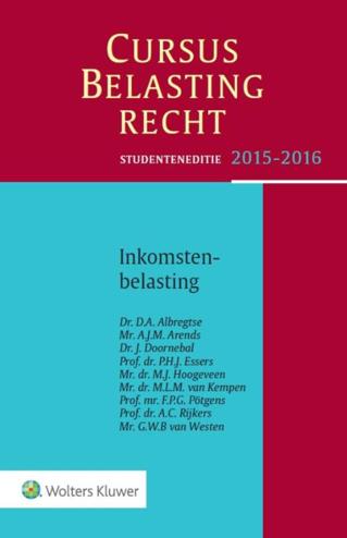 9789013127645 - Studenteneditie cursus belastingrecht inkomstenbelasting 2015-2016