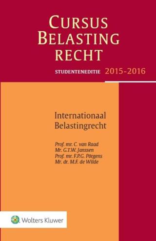 9789013129380 - Studenteneditie cursus belastingrecht internationaal belastingrecht 2015-2016
