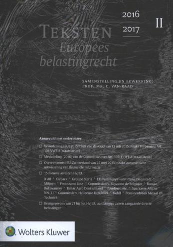 9789013134735 - Teksten Internationaal & Europees belastingrecht 2016-2017