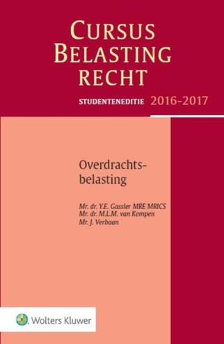 9789013135657 - Studenteneditie Cursus Belastingrecht Overdrachtsbelasting 2016-2017