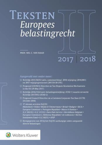 9789013143713 - Teksten Europees belastingrecht 2017/2018