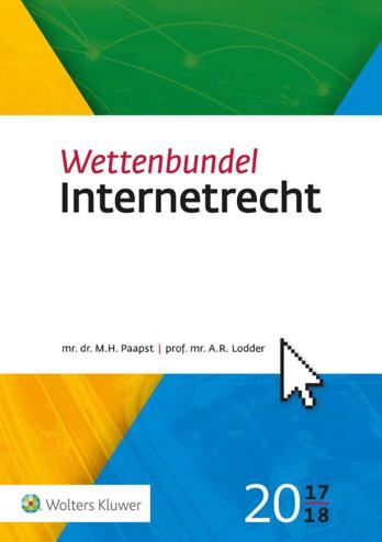 9789013145908 - Wettenbundel Internetrecht 2017-2018