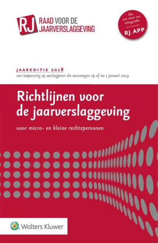 9789013147902 - Richtlijnen voor de Jaarverslaggeving voor micro- en kleine rechtspersonen 2018